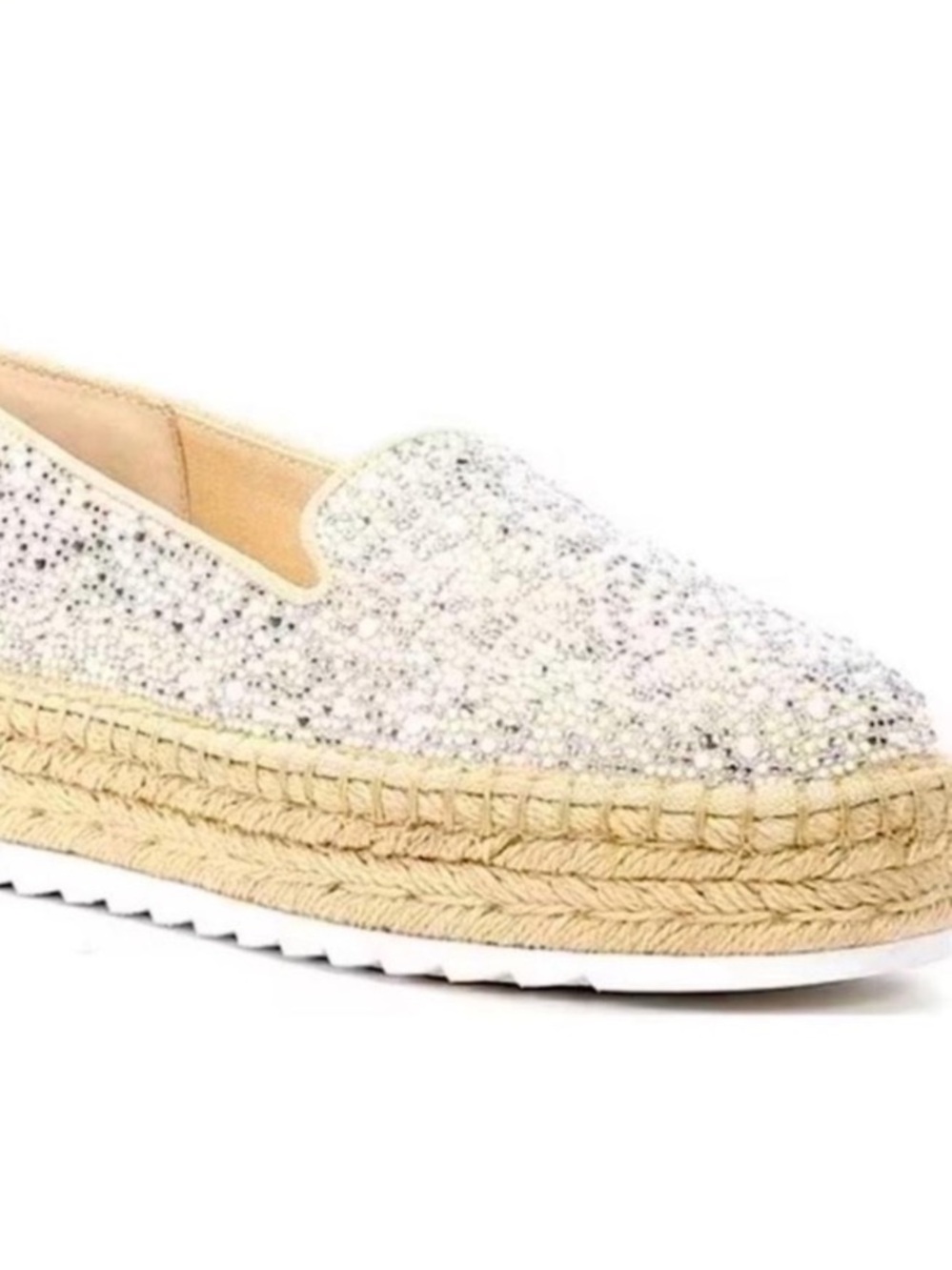 gianni bini Pearls Sparkle Espadrille Platform Slip-On - White!